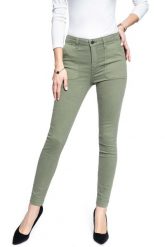 SPODNIE DAMSKIE LEE SCARLETT HIGH AGAVE GREEN L31WKWMW 112107315. Zielone spodnie materiałowe damskie Lee, bez wzorów, z materiału. Za 199.99 zł.