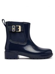 Tommy Hilfiger Kalosze Th Buckle Glossy Ankle Rain Boot FW0FW09543 Granatowy. Niebieskie kalosze damskie Tommy Hilfiger, bez wzorów, z syntetyku. Za 409.99 zł.