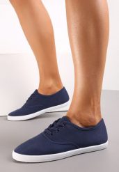 Granatowe Sznurowane Tenisówki Przed Kostkę Jennessa. Niebieskie obuwie sportowe damskie Renee, z jeansu, przed kostkę, bez zapięcia, tenisowe. Za 39.99 zł.