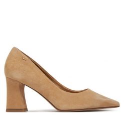 Czółenka Tamaris. Brązowe czółenka damskie Tamaris, bez wzorów, bez obcasa. Za 364.99 zł.