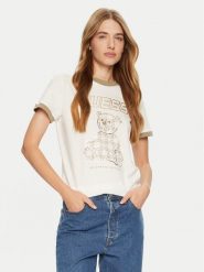 Guess T-Shirt V4BI02 K8FQ4 Écru Regular Fit. T-shirty damskie Guess, xs, z aplikacjami, z bawełny, bez kołnierzyka. Za 179.99 zł.