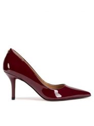Nine West Szpilki WFA3045-1A Bordowy. Czerwone szpilki damskie Nine West, bez wzorów, ze skóry, bez obcasa, na szpilce, bez zapięcia. Za 219.99 zł.