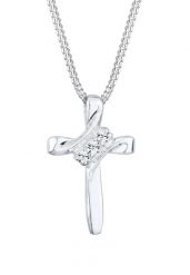 Elli Krzyż damski z kryształami w srebrze próby 925 Sterling Silver Naszyjniki 1 ct Damski. Szare naszyjniki damskie Elli, srebrne. Za 249.89 zł.