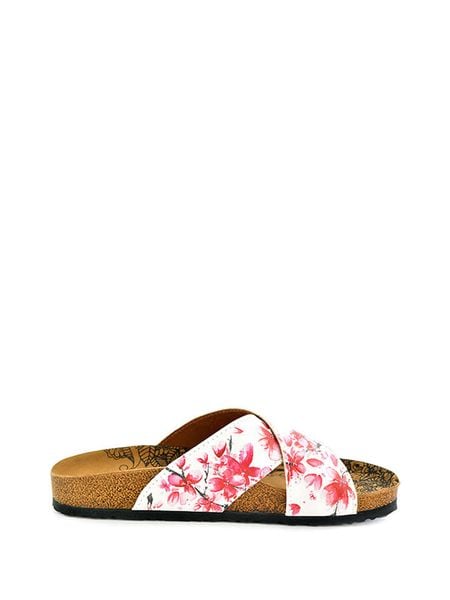 Calceo Klapki w kolorze biało-różowym rozmiar: 38. Białe klapki damskie Calceo, bez wzorów, z materiału, z otwartym noskiem, bez obcasa, bez zapięcia. Za 144.95 zł.