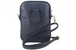 Listonoszka etui skórzane Barberini's 887-4 granatowe. Niebieskie shopper bag Barberinis, bez wzorów, ze skóry, na ramię, małe, bez dodatków. Za 119.99 zł.