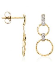 DIAMANTA Złote kolczyki-wkrętki "Gold circles" z diamentami rozmiar: onesize. Żółte kolczyki damskie DIAMANTA, z diamentem, złote. Za 915.94 zł.