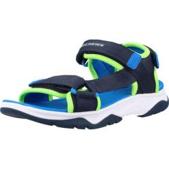 Sandały SKECHERS 407013L Niebieski. Niebieskie sandały damskie Skechers, bez wzorów, z tkaniny, bez obcasa, bez zapięcia. Za 164.99 zł.