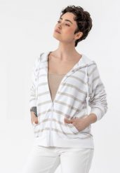 Bluza w paski z kapturem B-KIRA. Bluzy damskie Volcano, s, bez wzorów, z bawełny, z kapturem. Za 189.99 zł.