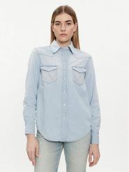 Wrangler Koszula jeansowa 112351961 Niebieski Regular Fit. Niebieskie koszule damskie Wrangler, m, bez wzorów, z bawełny, bez kołnierzyka, bez ramiączek. Za 209.99 zł.