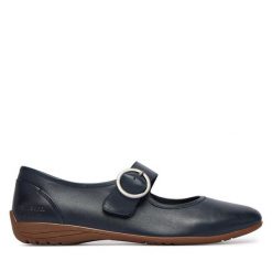 Półbuty Josef Seibel. Niebieskie półbuty damskie Josef Seibel, bez wzorów, bez obcasa, na płaskiej podeszwie, bez zapięcia. Za 389.99 zł.