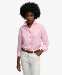 Superdry Premium lniana koszula Boyfriend. Czerwone koszule damskie Superdry, na lato, uniwersalny, bez wzorów, ze lnu, eleganckie, bez kołnierzyka, bez ramiączek. Za 387.20 zł.