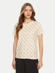 Guess T-Shirt V4YI04 I3Z14 Écru Regular Fit. T-shirty damskie Guess, s, z aplikacjami, z bawełny, bez kołnierzyka. Za 119.99 zł.