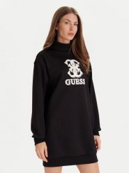 Guess Sukienka codzienna V5YK07 KCX22 Czarny Regular Fit. Czarne sukienki damskie Guess, z aplikacjami, z syntetyku, bez ramiączek. Za 259.99 zł.
