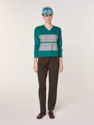 Rodier Wełniany sweter w kolorze zielono-szarym rozmiar: M. Szare swetry klasyczne damskie Rodier, m, z wełny, bez kołnierzyka. Za 239.99 zł.