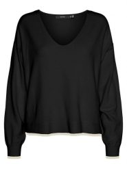 Vero Moda Sweter w kolorze kremowo-czarnym rozmiar: XL. Brązowe swetry klasyczne damskie Vero Moda, xl, bez kołnierzyka. Za 79.03 zł.