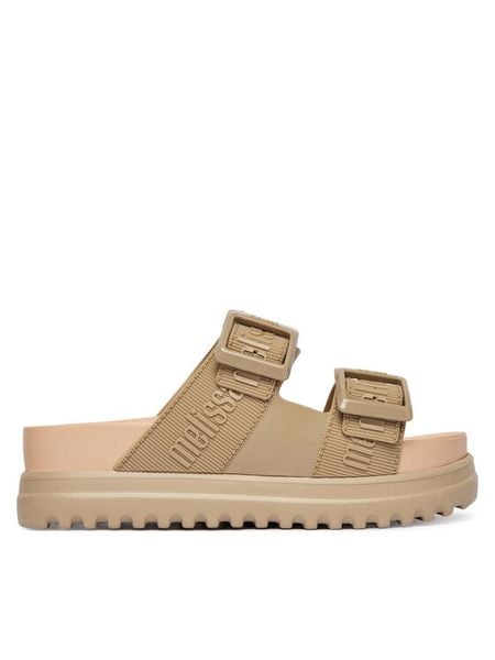Melissa Klapki Melissa Cozy M Lover Platform Ad 35977 Beżowy. Brązowe klapki damskie Melissa, bez wzorów, z tworzywa sztucznego, bez obcasa, bez zapięcia. Za 350.99 zł.