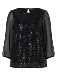 More & More Bluzka w kolorze czarnym rozmiar: 40. Czarne bluzki damskie More & More, bez wzorów, bez kołnierzyka, bez ramiączek. Za 147.91 zł.