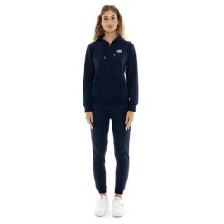Bluza z bawełna z kaptur na co dzień na siłownię. Niebieskie obuwie sportowe damskie LEONE 1947 APPAREL, z bawełny, bez zapięcia, na fitness i siłownię. Za 218.92 zł.