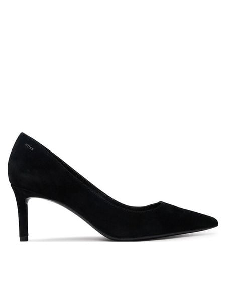 BOSS Szpilki Gracey 50557675 Czarny. Czarne szpilki damskie Boss, bez wzorów, ze skóry, bez obcasa, na szpilce, bez zapięcia. Za 554.99 zł.