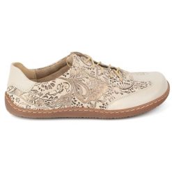 Olivier Buty barefoot skórzane damskie Thalia półbuty minimalistyczne print beżowe beżowy. Brązowe półbuty damskie bez wzorów, z materiału, bez obcasa, bez zapięcia. Za 438.49 zł.
