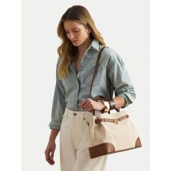Torebka LAUREN RALPH LAUREN. Brązowe torebki klasyczne damskie Lauren Ralph Lauren, bez dodatków. Za 2,198.99 zł.