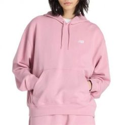 Bluza sportowa damska New Balance WT41507PTF. Czerwone bluzy damskie New Balance, s, bez wzorów, z materiału, z kapturem. Za 339.00 zł.