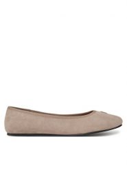 Tommy Hilfiger Baleriny Th Hardware Suede Ballerina FW0FW08655 Beżowy. Brązowe balerinki damskie Tommy Hilfiger, bez wzorów, ze skóry. Za 329.99 zł.