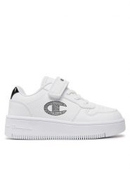 Champion Sneakersy Rebound Platform Glitter G Ps Low Cut Shoe S32830-CHA-WW009 Biały. Białe buty sportowe dziewczęce Champion, ze skóry, bez zapięcia. Za 119.99 zł.