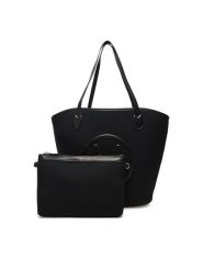 Valentino Torebka VBS7QO01CAN Czarny. Czarne shopper bag Valentino, bez wzorów, z materiału, bez dodatków. Za 379.99 zł.
