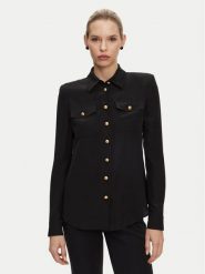 Balmain Koszula DF1HS050SD42 Czarny Regular Fit. Czarne koszule damskie Balmain, bez wzorów, z jedwabiu, bez kołnierzyka, bez ramiączek. Za 4,699.00 zł.