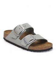 Birkenstock Skórzane klapki "Arizona" w kolorze szarym rozmiar: 38. Szare klapki damskie Birkenstock, bez wzorów, z otwartym noskiem, bez obcasa, bez zapięcia. Za 527.10 zł.