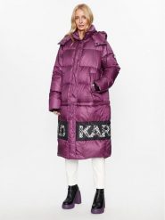 KARL LAGERFELD Płaszcz zimowy Check 236W1506 Różowy Regular Fit. Czerwone kurtki damskie KARL LAGERFELD, na zimę, xl, bez wzorów, z syntetyku, bez kaptura. Za 1,749.00 zł.