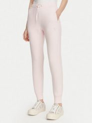 Guess Spodnie dresowe V2YB18 K7UW2 Różowy jasny Regular Fit. Czerwone spodnie dresowe damskie Guess, xl, z aplikacjami, z dresówki. Za 364.99 zł.