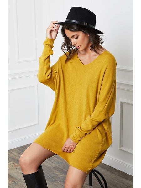 Joséfine Sweter "Beder" w kolorze żółtym rozmiar: XL. Żółte swetry klasyczne damskie Joséfine, xl, z kaszmiru, bez kołnierzyka. Za 249.17 zł.