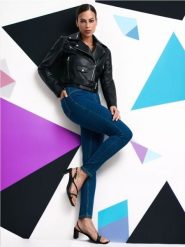 Jegginsy skinny - granatowy. Niebieskie jeansy damskie Sinsay. Za 22.99 zł.