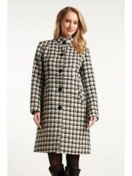 Smashed Lemon Płaszcz przejściowy w kolorze biało-czarnym rozmiar: L. Białe płaszcze damskie Smashed Lemon, l, bez wzorów, bez kaptura. Za 288.18 zł.