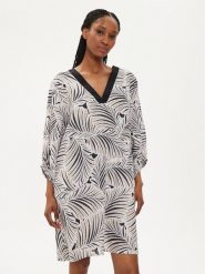 Selmark Sukienka letnia BK795 Beżowy Regular Fit. Brązowe sukienki damskie Selmark, bez wzorów, z bawełny, bez ramiączek. Za 129.99 zł.