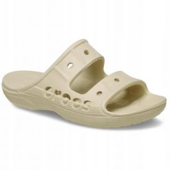 Klapki Dla Dorosłych Crocs Baya. Brązowe klapki damskie Crocs, bez wzorów, z materiału, bez obcasa, bez zapięcia. Za 119.99 zł.