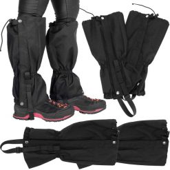 Stuptuty trekkingowe, wodoodporne ochraniacze na buty czarne. Czarne obuwie trekkingowe damskie Springos, bez zapięcia. Za 47.99 zł.