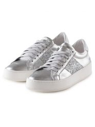 Anna Morellini Skórzane sneakersy "Torecia" w kolorze srebrnym rozmiar: 39. Szare obuwie sportowe damskie Anna Morellini, bez zapięcia. Za 241.56 zł.