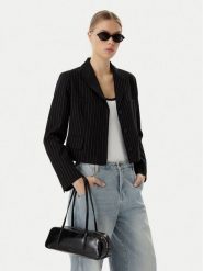 Calvin Klein Torebka Foil Logo Glossy Bauletto LV04F3638G Czarny. Czarne torebki klasyczne damskie Calvin Klein, ze skóry, bez dodatków. Za 489.99 zł.