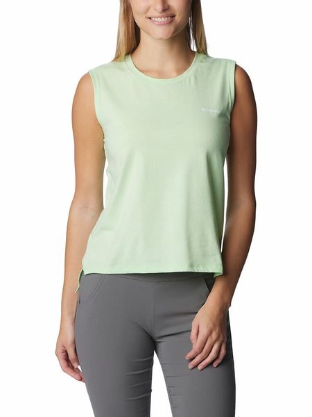 Columbia Top sportowy "Sun Trek™" w kolorze turkusowym rozmiar: XS. Niebieskie koszulki sportowe damskie Columbia, xs, bez wzorów, z materiału, bez ramiączek, outdoorowe. Za 37.38 zł.