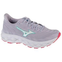 Buty do biegania damskie, Wave Sky 8. Białe obuwie sportowe damskie Mizuno, z materiału, bez zapięcia, do biegania, mizuno wave. Za 649.99 zł.