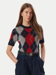 Tommy Hilfiger Sweter WW0WW52313 Kolorowy Regular Fit. Swetry klasyczne damskie Tommy Hilfiger, l, z bawełny, bez kołnierzyka. Za 529.99 zł.