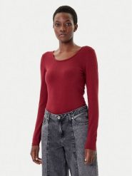 ONLY Bluzka Live Love 15204712 Bordowy Stretch Fit. Czerwone bluzki damskie Only, l, bez wzorów, z bawełny, bez kołnierzyka, bez ramiączek. Za 79.99 zł.