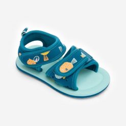 Second Life - Sandały basenowe dla malucha Nabaiji Fish - Stan Doskonały. Niebieskie sandały damskie NABAIJI, bez wzorów, z materiału, bez obcasa, bez zapięcia. Za 36.00 zł.