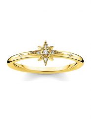Thomas Sabo Pozłacany pierścionek z cyrkoniami rozmiar: 54. Żółte pierścionki damskie thomas sabo, z cyrkonią, pozłacane. Za 139.95 zł.