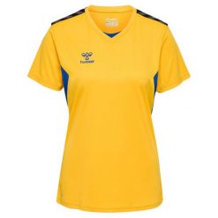 Damski jersey Hummel Authentic PL. Niebieskie koszulki sportowe damskie Hummel, bez wzorów, z jersey, bez ramiączek, do piłki nożnej. Za 214.50 zł.
