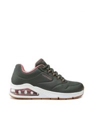 Skechers Sneakersy Uno 2 2nd Best 155542/OLV Zielony. Zielone obuwie sportowe damskie Skechers, ze skóry, bez zapięcia. W wyprzedaży za 229.99 zł.