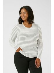 Kaffe Koszulka w kolorze jasnoszaro-białym rozmiar: M. Białe koszulki damskie Kaffe, m, bez wzorów, bez kołnierzyka, bez ramiączek. Za 82.99 zł.